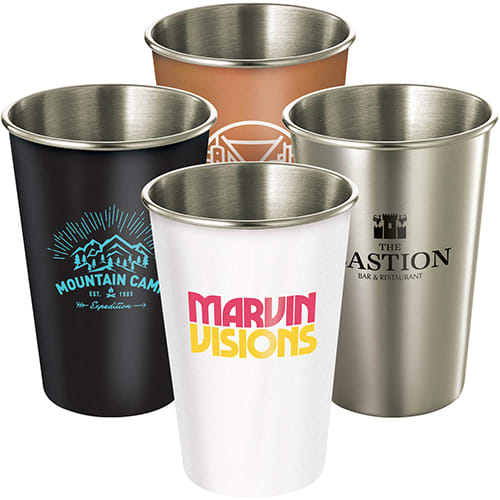 Logo Printed 400ml Stainless Steel Cups Total Merchandise